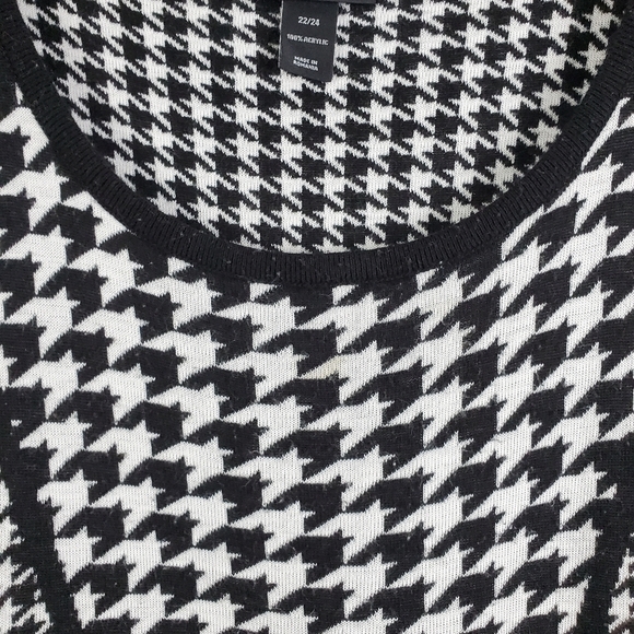 Lane Bryant Black White Houndstooth Dress 22/24 - Picture 6 of 13
